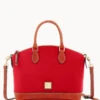 Pebble Grain Darcy Satchel Red