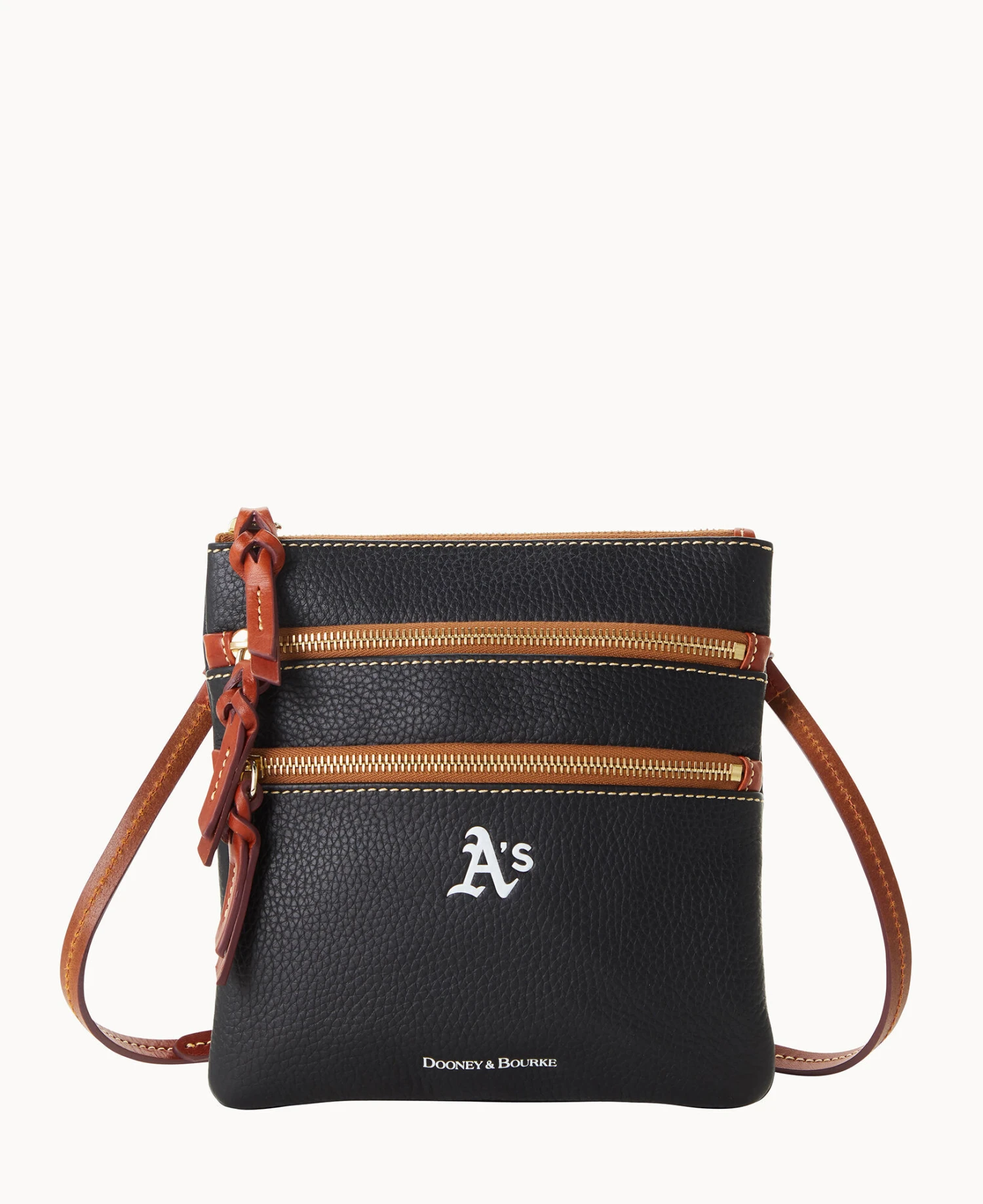 MLB Athletics N S Triple Zip Crossbody ATHLETICS 1 MLB Athletics N S Triple Zip Crossbody ATHLETICS