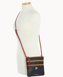 MLB Athletics N S Triple Zip Crossbody ATHLETICS 12 MLB Athletics N S Triple Zip Crossbody ATHLETICS -Dooney & Bourke B0298G AWBLPATNOAKA ALT4