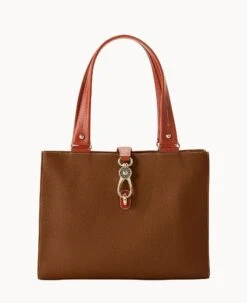 Pebble Grain Medium Logo Lock Tote Olive 31 Pebble Grain Medium Logo Lock Tote Olive -Dooney & Bourke B0787G AWBFPATN