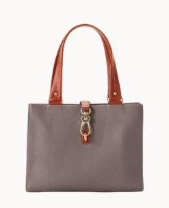 Pebble Grain Medium Logo Lock Tote Olive 35 Pebble Grain Medium Logo Lock Tote Olive -Dooney & Bourke B0787G AWELPATN