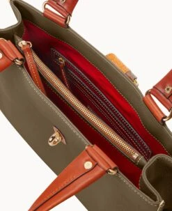 Pebble Grain Medium Logo Lock Tote Olive 28 Pebble Grain Medium Logo Lock Tote Olive -Dooney & Bourke B0787G AWOLPATN ALT2 1