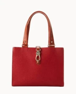 Pebble Grain Medium Logo Lock Tote Olive 38 Pebble Grain Medium Logo Lock Tote Olive -Dooney & Bourke B0787G AWRDPATN