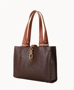 Ostrich Medium Logo Lock Tote Brown Tmoro -Dooney & Bourke B0787G OTBMPAKR ALT1 1