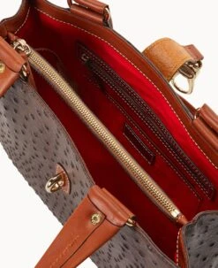 Ostrich Medium Logo Lock Tote Brown Tmoro -Dooney & Bourke B0787G OTBMPAKR ALT2 1