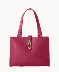 Saffiano Medium Logo Lock Tote Cranberry -Dooney & Bourke B0787G SICBSICB 2