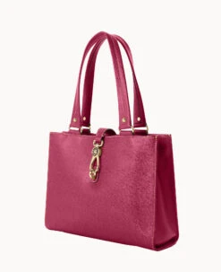 Saffiano Medium Logo Lock Tote Cranberry -Dooney & Bourke B0787G SICBSICB ALT1