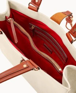 Pebble Grain Large Logo Lock Tote Bone -Dooney & Bourke B0788G AWBOPATN ALT2 1