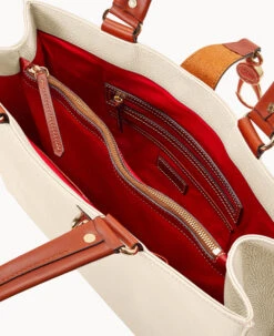 Pebble Grain Large Logo Lock Tote Bone -Dooney & Bourke B0788G AWBOPATN ALT2