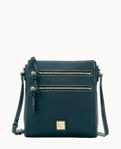Pebble Grain Large Peyton Triple Zip Black -Dooney & Bourke B0888G AWBLPABL
