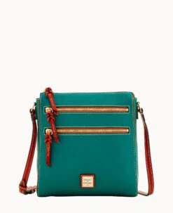 Pebble Grain Large Peyton Triple Zip Black -Dooney & Bourke B0888G AWLFPATN