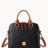 Ostrich Cameron Satchel Black