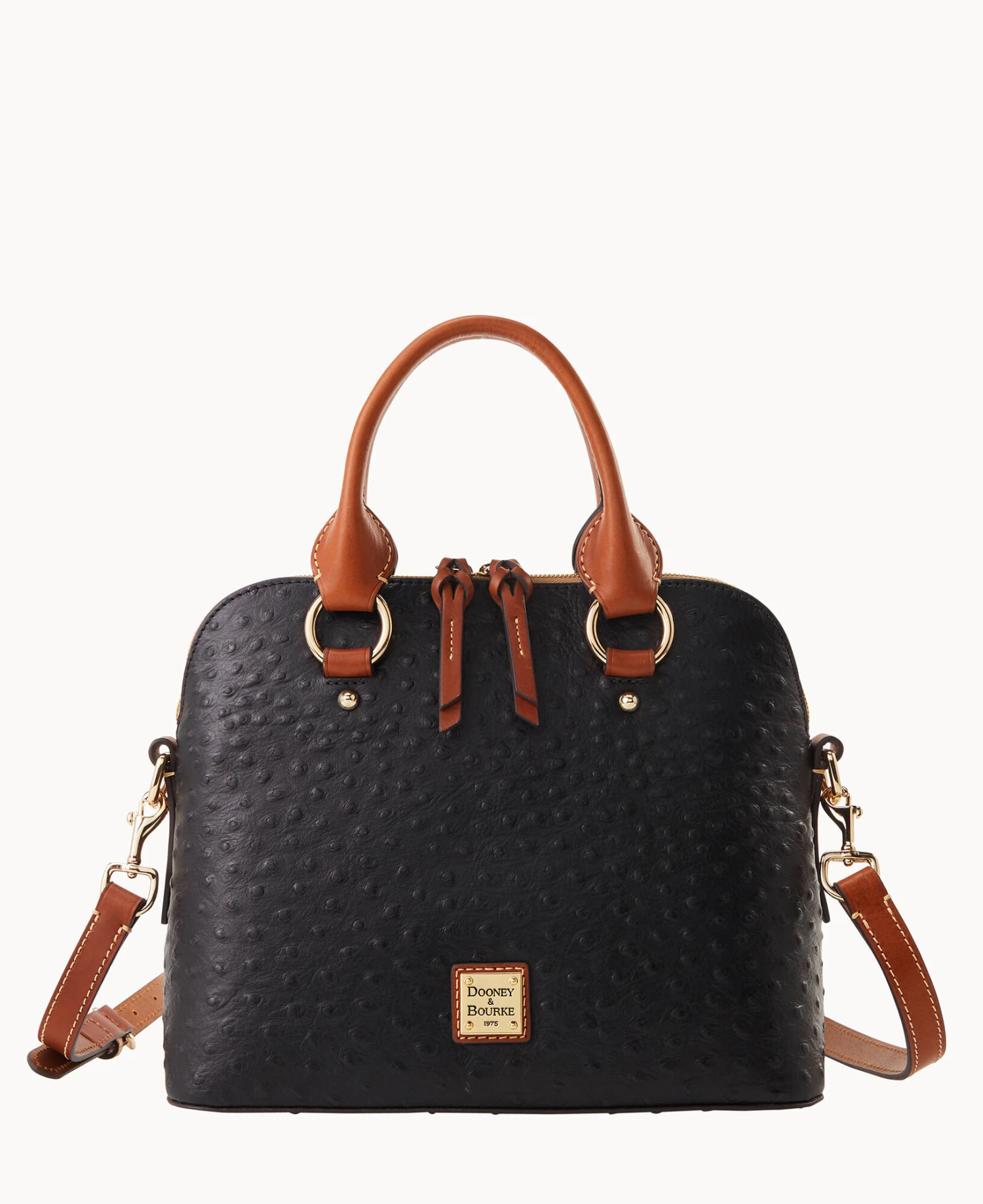Ostrich Cameron Satchel Black 1 Ostrich Cameron Satchel Black