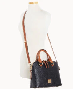Ostrich Cameron Satchel Black 19 Ostrich Cameron Satchel Black -Dooney & Bourke B1076G OTBLPAKR ALT4