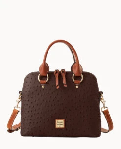 Ostrich Cameron Satchel Black 26 Ostrich Cameron Satchel Black -Dooney & Bourke B1076G OTBMPAKR