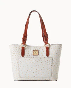 Ostrich Small Gretchen Tote Bone