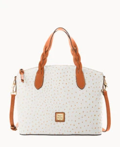 Ostrich Celeste Satchel Bone -Dooney & Bourke B1299G OTBOPAKR