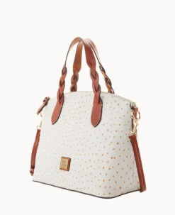 Ostrich Celeste Satchel Bone -Dooney & Bourke B1299G OTBOPATN ALT1