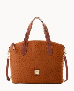 Ostrich Celeste Satchel Bone -Dooney & Bourke B1299G OTCAPATN