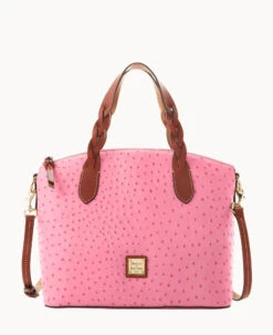 Ostrich Celeste Satchel Bone -Dooney & Bourke B1299G OTHPPATN