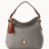 Ostrich Twist Strap Hobo Grey