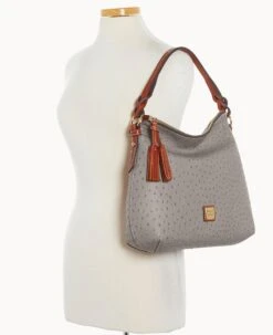 Ostrich Twist Strap Hobo Grey -Dooney & Bourke B1540G OTGYPATN ALT4 1