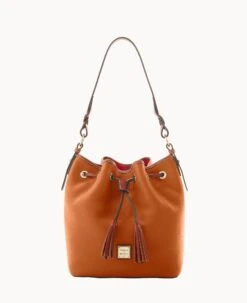 Pebble Grain Tasha Drawstring Caramel -Dooney & Bourke B1596G AWCAPATN 2