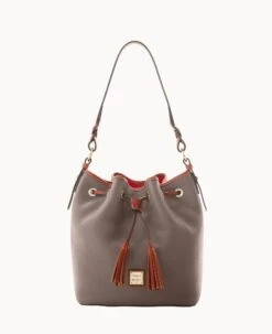 Pebble Grain Tasha Drawstring Caramel -Dooney & Bourke B1596G AWELPATN