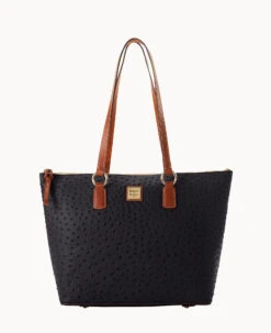 Ostrich Wren Tote Black