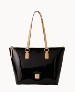 Patent Wren Tote Black 21 Patent Wren Tote Black -Dooney & Bourke B1694G PTBLSVNA 1