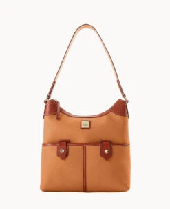 Pebble Grain Zip Hobo Brown Tmoro -Dooney & Bourke B1782G AWSDPATNLING