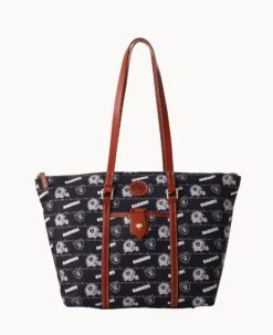 NFL Raiders Large Zip Tote RAIDERS -Dooney & Bourke B1784G N3BLPATNRAID 2