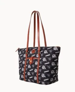 NFL Raiders Large Zip Tote RAIDERS -Dooney & Bourke B1784G N3BLPATNRAID ALT1 1