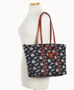 NFL Raiders Large Zip Tote RAIDERS -Dooney & Bourke B1784G N3BLPATNRAID ALT4 1