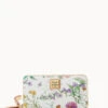 Botanical Collection Large Zip Around Wristlet Crossbody White