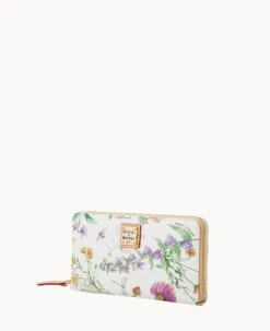 Botanical Collection Large Zip Around Wristlet Crossbody White -Dooney & Bourke B1792G BZWHSVNA ALT1 1