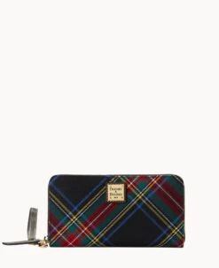 Tartan Large Zip Around Wristlet Crossbody Red 24 Tartan Large Zip Around Wristlet Crossbody Red -Dooney & Bourke B1792G TTBLPABL