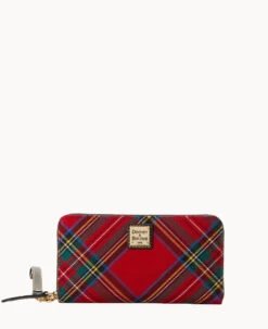 Tartan Large Zip Around Wristlet Crossbody Red 26 Tartan Large Zip Around Wristlet Crossbody Red -Dooney & Bourke B1792G TTRDPABL 2