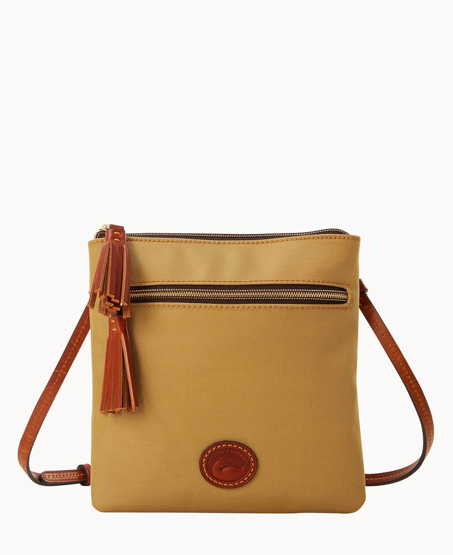 Nylon Double Zip Tassel Crossbody Black Black 11 Nylon Double Zip Tassel Crossbody Black Black - Image 11