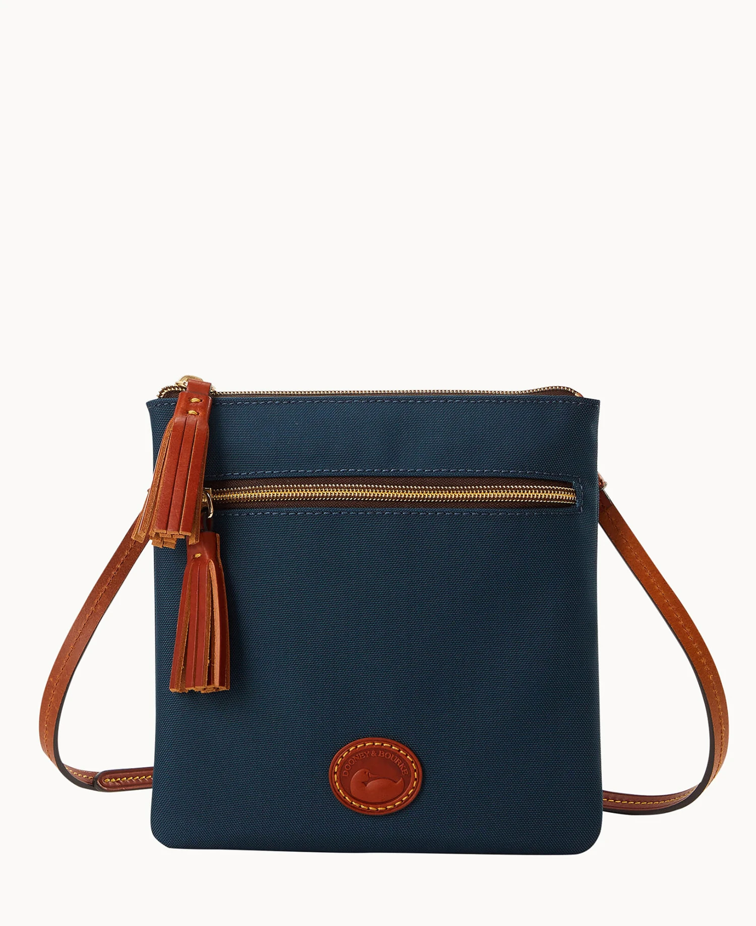 Nylon Double Zip Tassel Crossbody Black Black 12 Nylon Double Zip Tassel Crossbody Black Black - Image 12