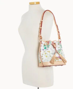 Botanical Collection Small Drawstring White -Dooney & Bourke B1830G BZWHSVNA ALT4
