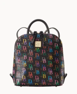 DB75 Multi Small Zip Pod Backpack Black