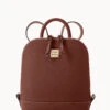 Saffiano Small Zip Pod Backpack Amber