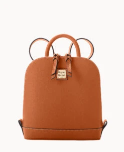 Saffiano Small Zip Pod Backpack Amber 37 Saffiano Small Zip Pod Backpack Amber -Dooney & Bourke B1842G SINASINA