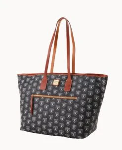 NFL Raiders Large Tote RAIDERS 14 NFL Raiders Large Tote RAIDERS -Dooney & Bourke B1855G NJBLPATNRAID ALT1 1