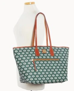 NFL Packers Large Tote PACKERS 16 NFL Packers Large Tote PACKERS -Dooney & Bourke B1855G NJGRPATNPCKR ALT4 1