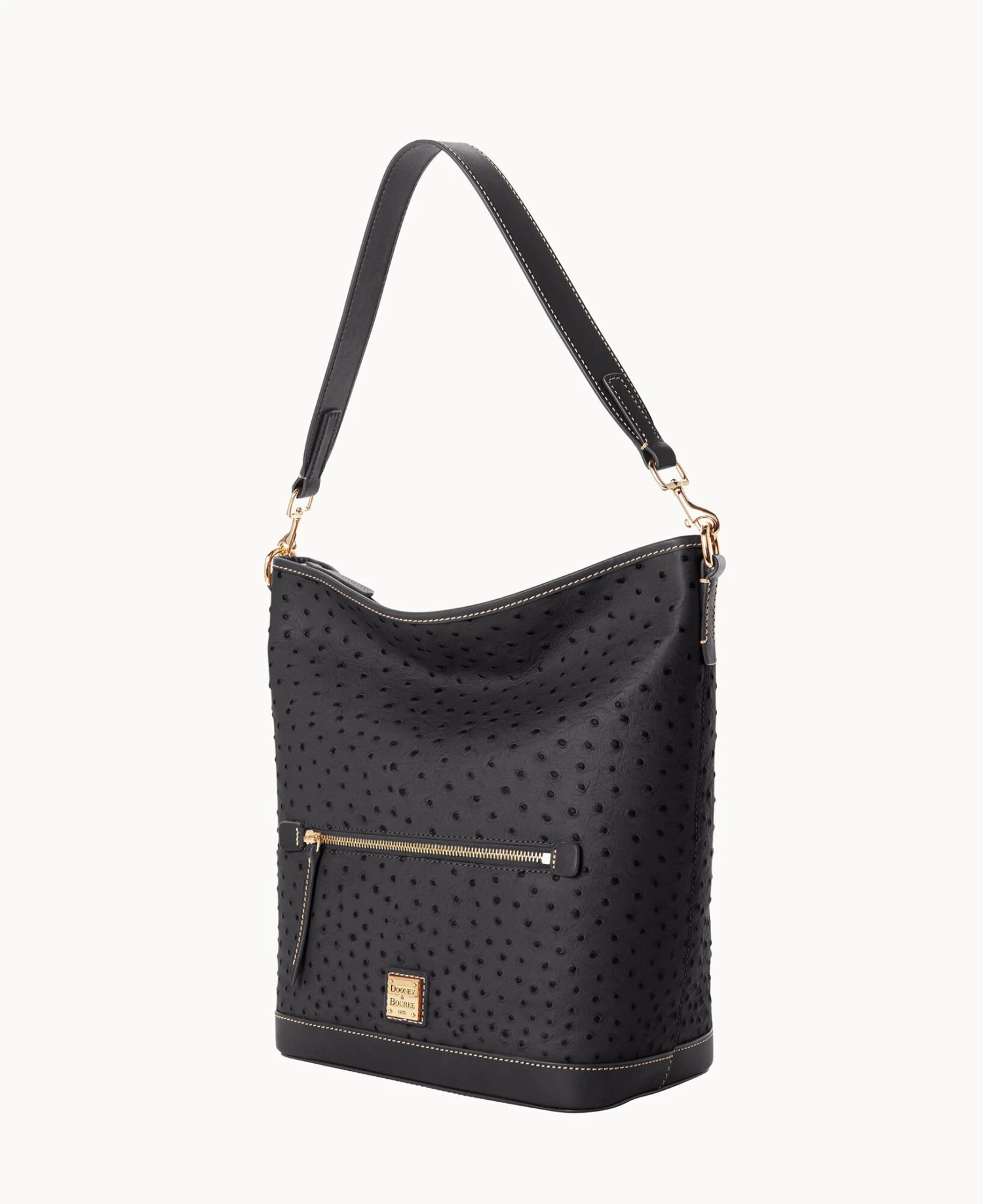 Ostrich Hobo Black Black 6 Ostrich Hobo Black Black - Image 6