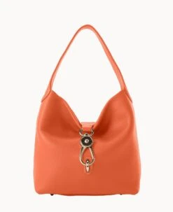 Pebble Grain Small Logo Lock Sac Midnight Blue -Dooney & Bourke B1892G 9PCR9PCR