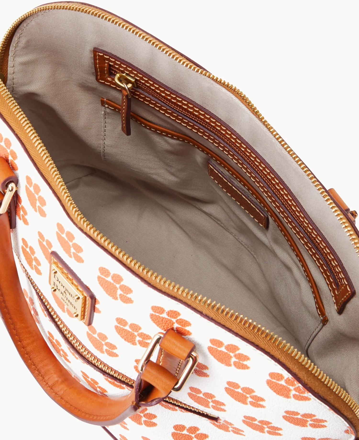 Collegiate Clemson University Domed Zip Satchel CLEMSON 7 Collegiate Clemson University Domed Zip Satchel CLEMSON - Image 7