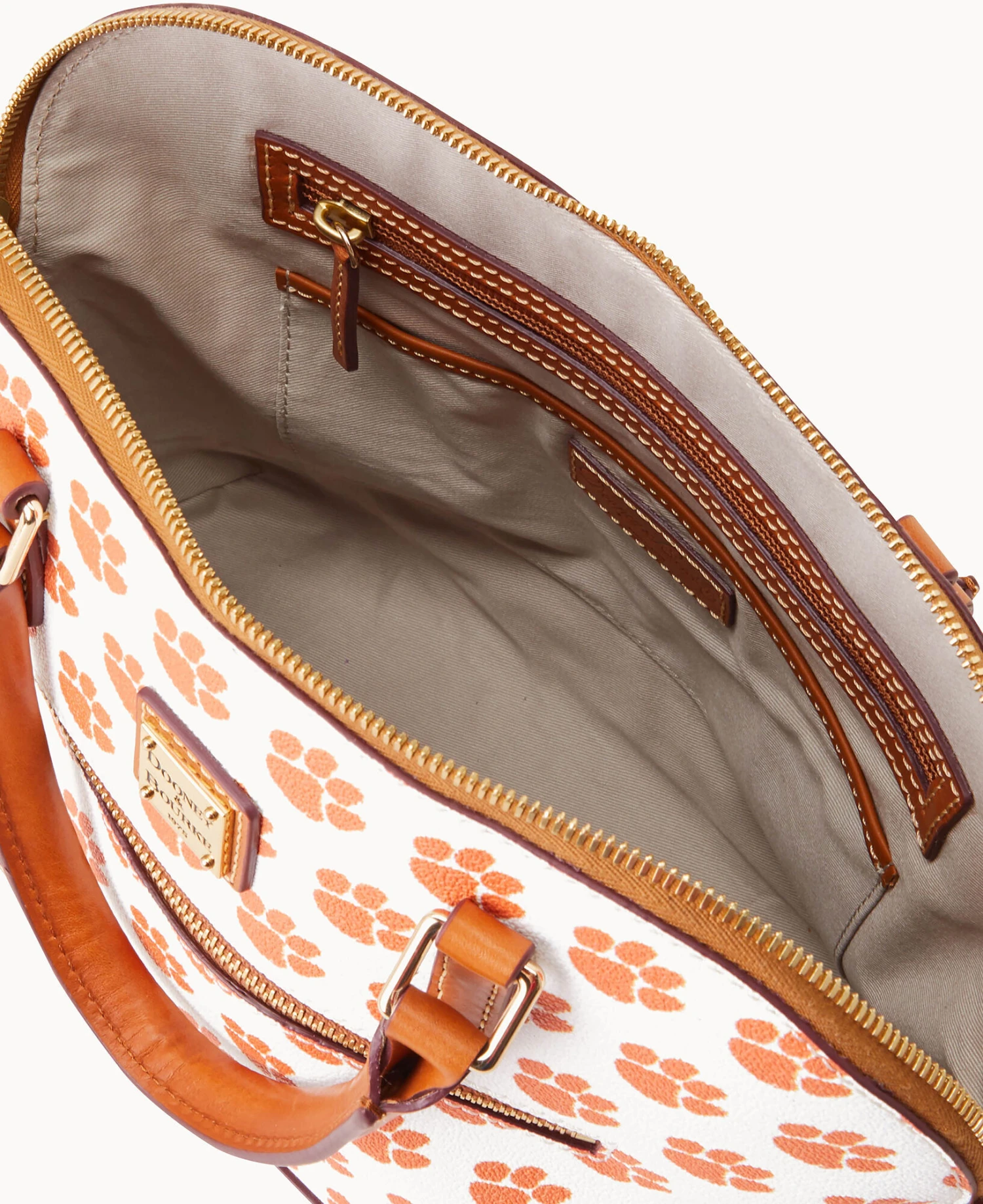 Collegiate Clemson University Domed Zip Satchel CLEMSON 3 Collegiate Clemson University Domed Zip Satchel CLEMSON - Image 3